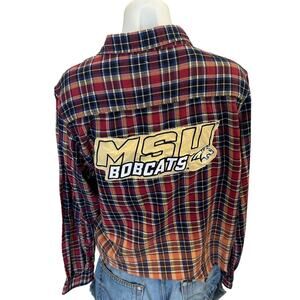 Montana State University Bobcats Plaid Flannel Shirt XL Football MSU Tailgate